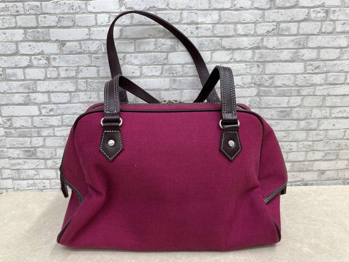 BURBERRY BLUE LABEL バーバリー ブルーレーベル ボストンバッグ ハートチャーム ピンク キャンバス