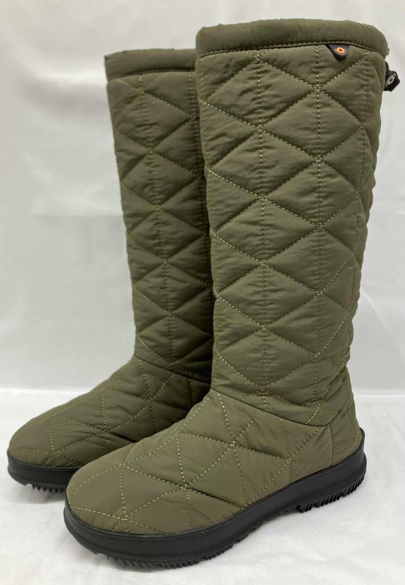 BOGS ボグス 72237 348 スノーデー トール ロングブーツ キルティング カーキ サイズ24 0 cm