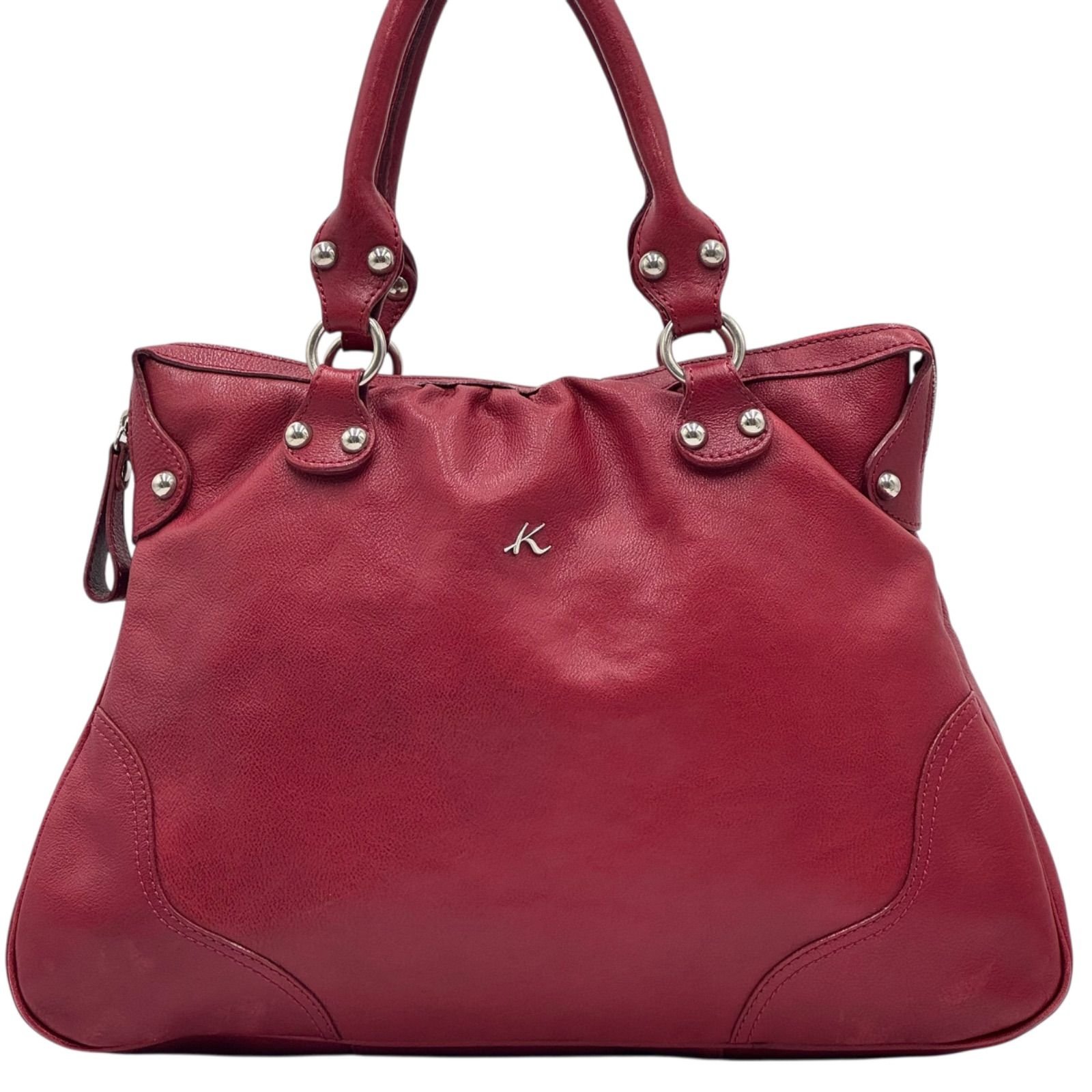 3212 kitamura キタムラ　ハンドバッグ　ショルダーバッグ レッド Kitamura2 キタムラ トートバッグ ハンドバッグ レザー レッド - メルカリ