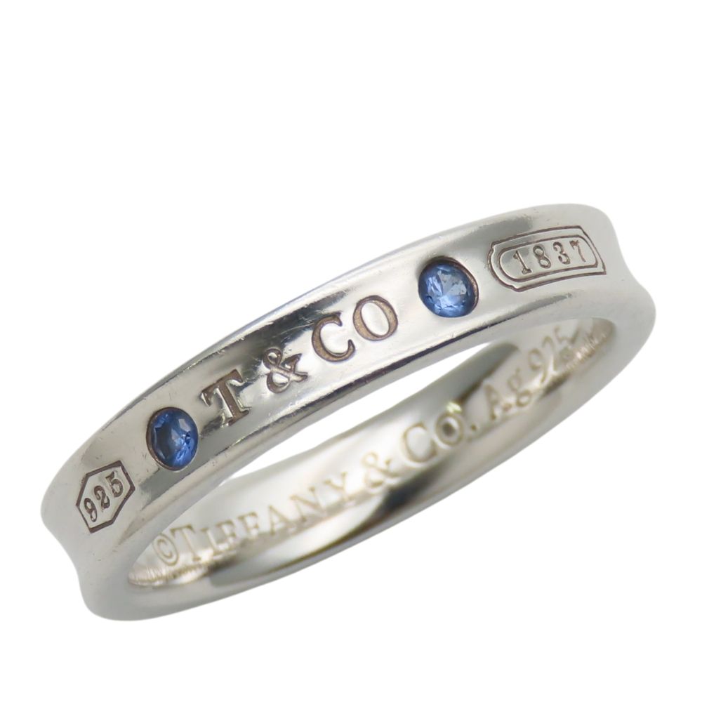 ティファニー リング 指輪 1837 ナロー シルバー925 サファイア 約4.4 g シルバー 2 P アクセサリー レディース 女性 TIFFANY-Co.