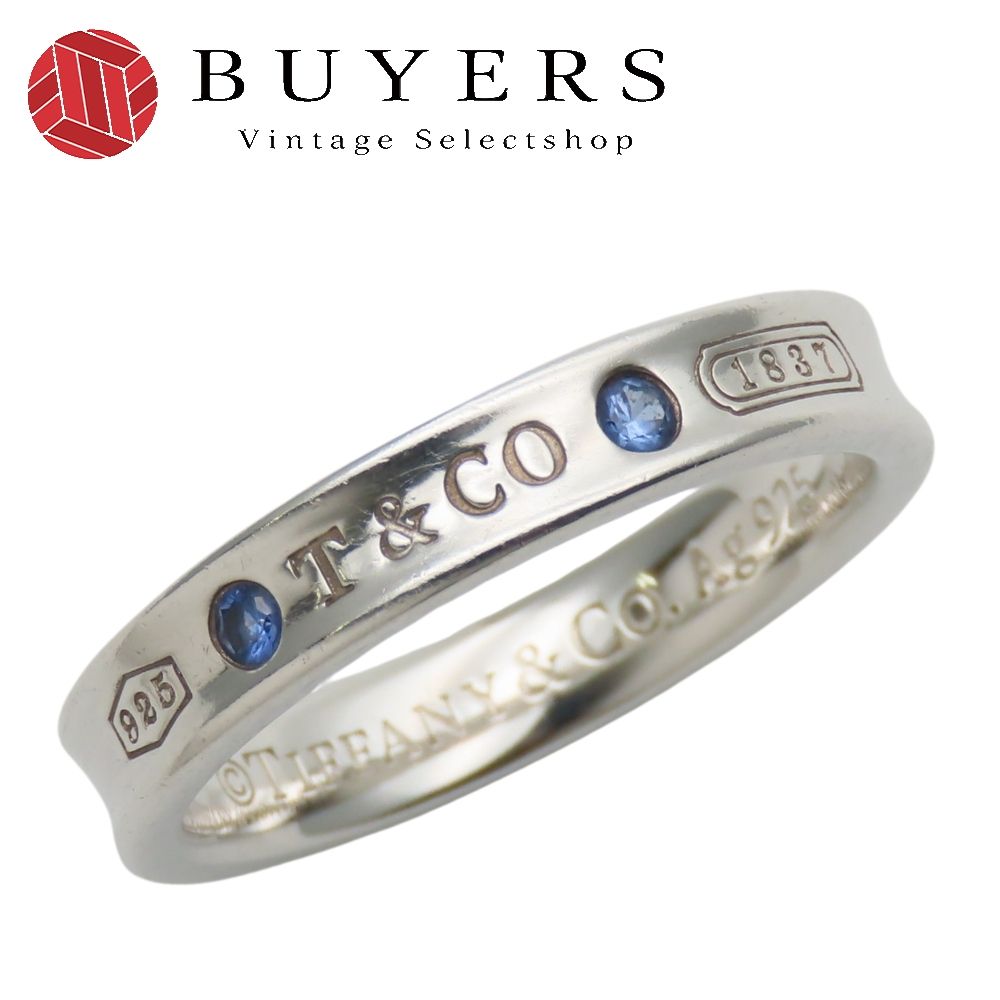 ティファニー リング 指輪 1837 ナロー シルバー925 サファイア 約4.4 g シルバー 2 P アクセサリー レディース 女性 TIFFANY-Co.