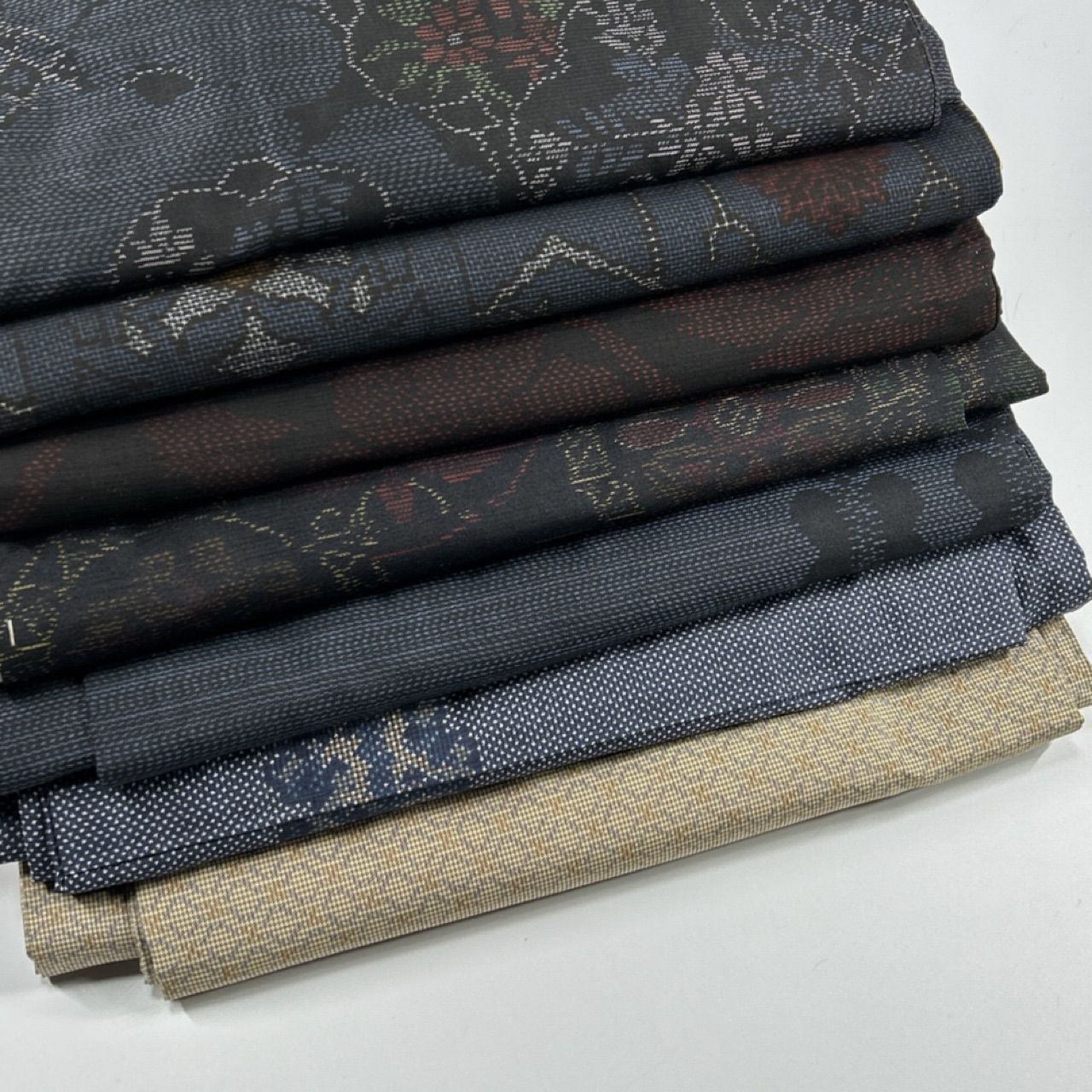 大島紬 7枚 正絹 着物まとめ売り 同梱購入歓迎 リメイク用 着付け練習