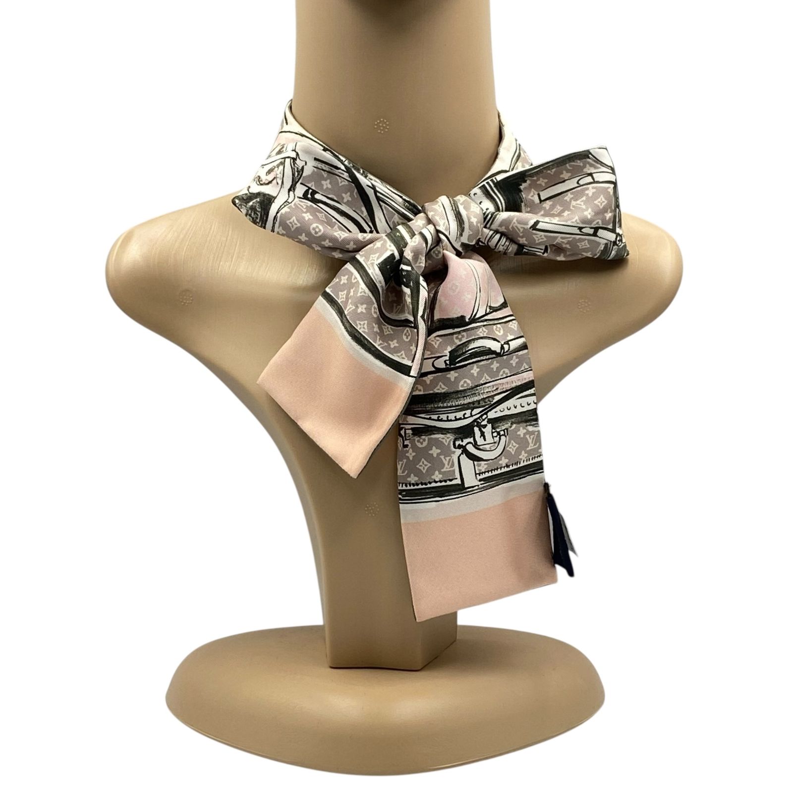 極美品 LOUIS VUITTON ルイ ヴィトン スカーフ ツイリー シルク