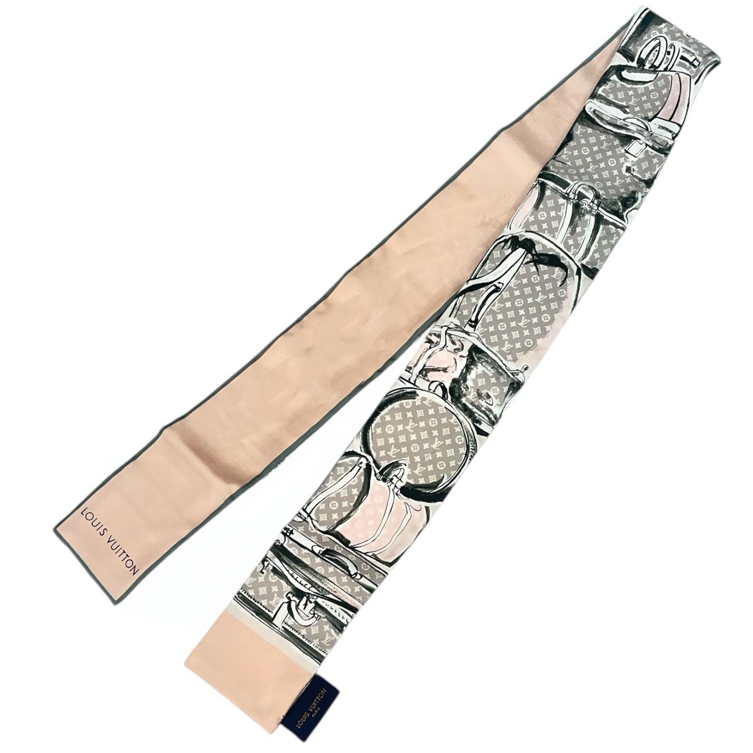 極美品 LOUIS VUITTON ルイ ヴィトン スカーフ ツイリー シルク