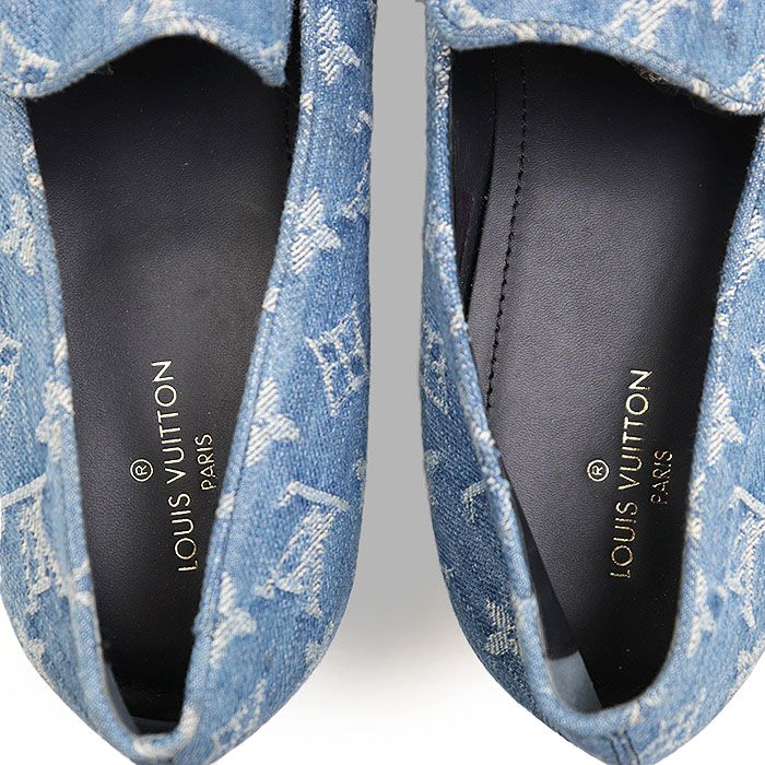 LOUIS VUITTON ルイ・ヴィトン デニムローファー LV モノグラム ロゴ