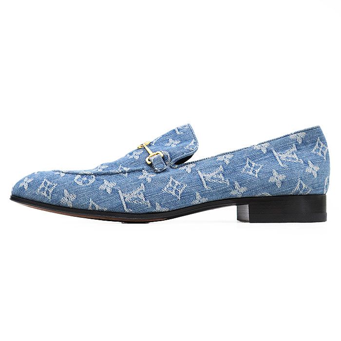 LOUIS VUITTON ルイ・ヴィトン デニムローファー LV モノグラム ロゴ