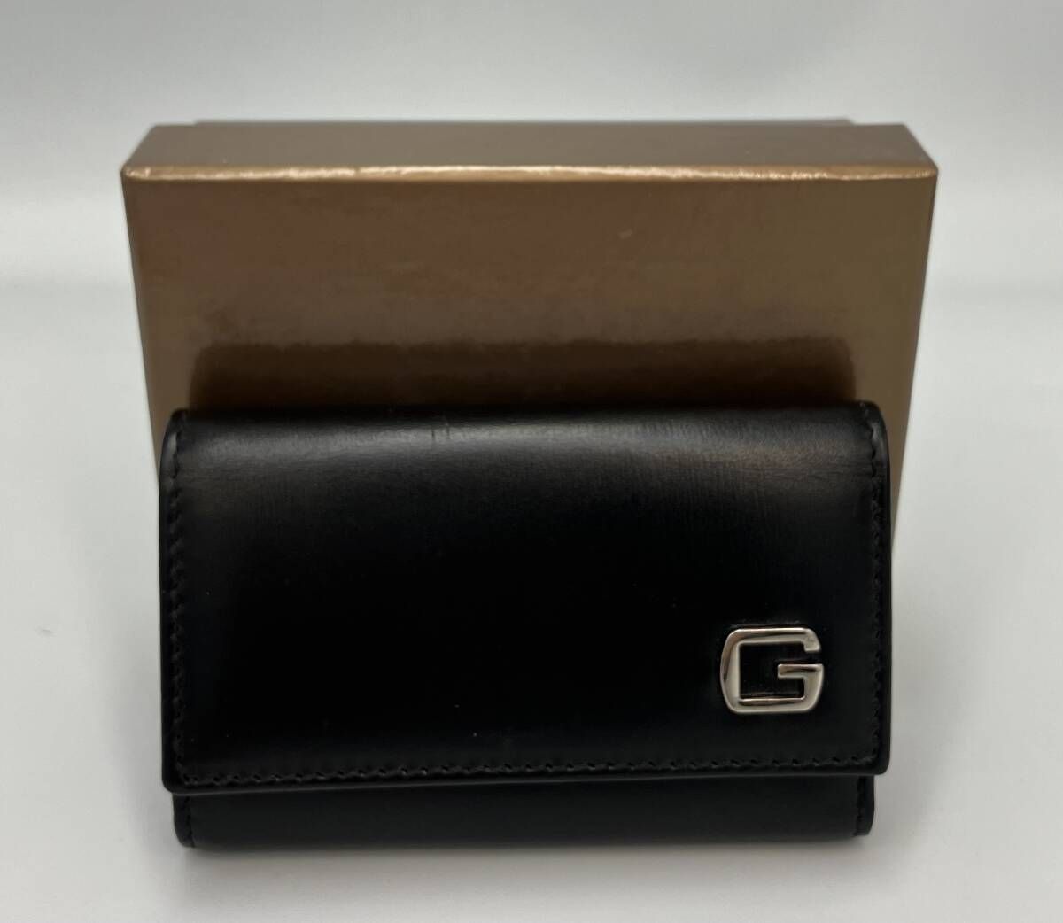 GUCCI ブラック Gロゴ 162845 0959 レザー キーケース シルバー金具 箱 ケアカード付 グッチ