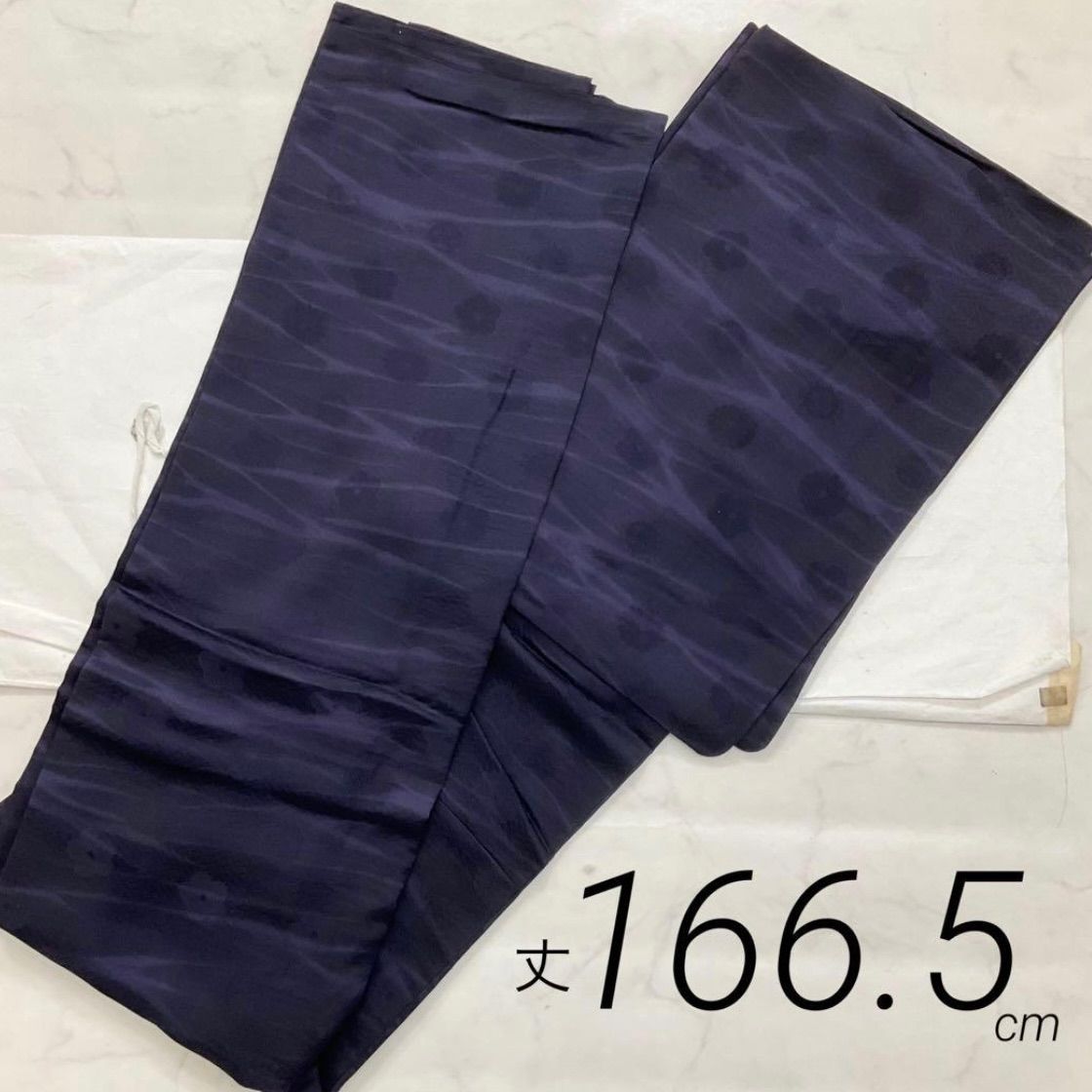 kimono one kimonoarisa センスの良い小紋 正絹 広衿 小紋 紫 ロング 裄65.5肩丈166.5