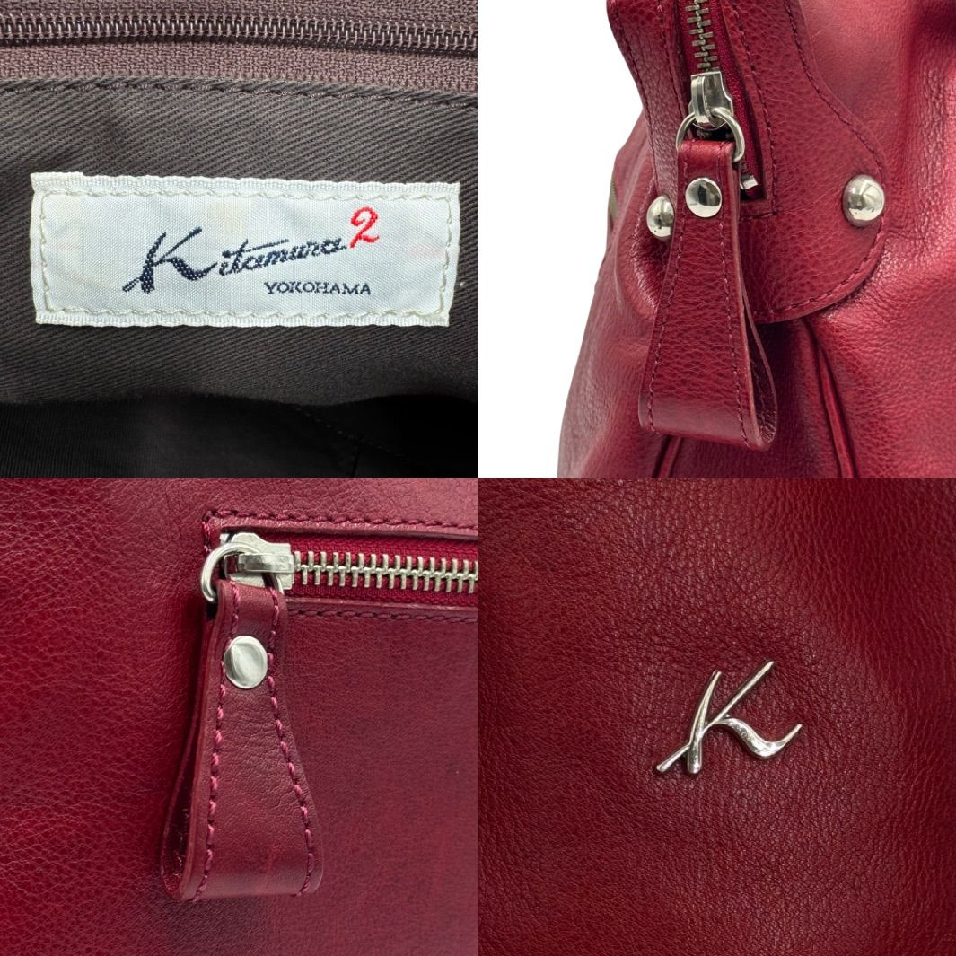 Kitamura2 キタムラ トートバッグ ハンドバッグ レザー レッド - メルカリ