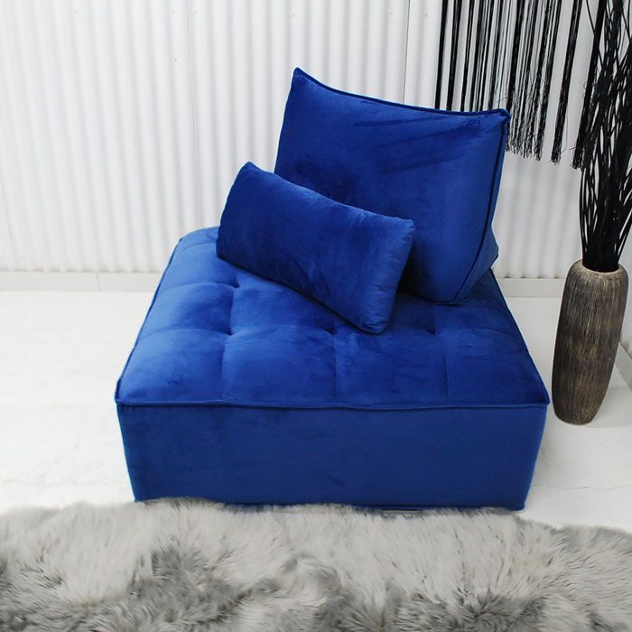 色 現品限り 一部 品 輸入品 アイランドソファー 正方形 100ｃｍ デザイン 水色ブルー系 NO 66