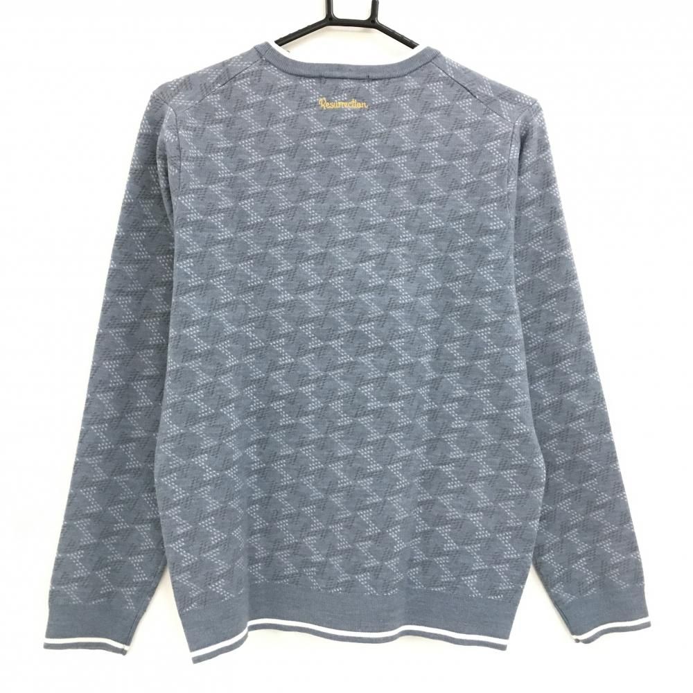 超美品】レザレクション セーター グレー×白 総柄 ショップ ニット