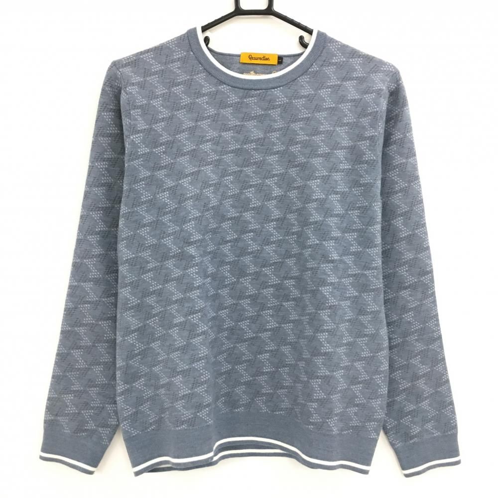 超 レザレクション セーター グレー 白 総柄 ニット レディース L ゴルフウェア Resurrection