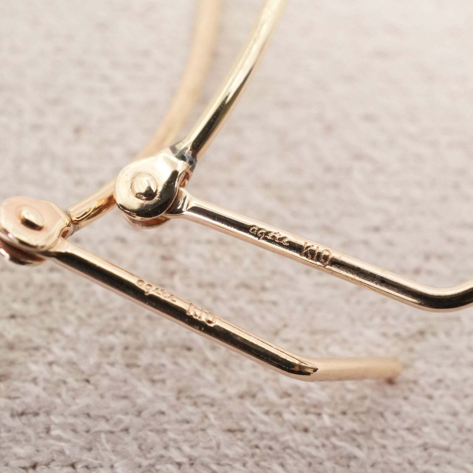 アガット フープ ピアス K10 ひねり テクスチャー/24-2136S - メルカリ