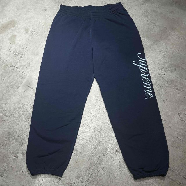 Supreme 23 aw Raised Script Sweatpant Navy Size M シュプリーム レイズド スクリプト スウェットパンツ