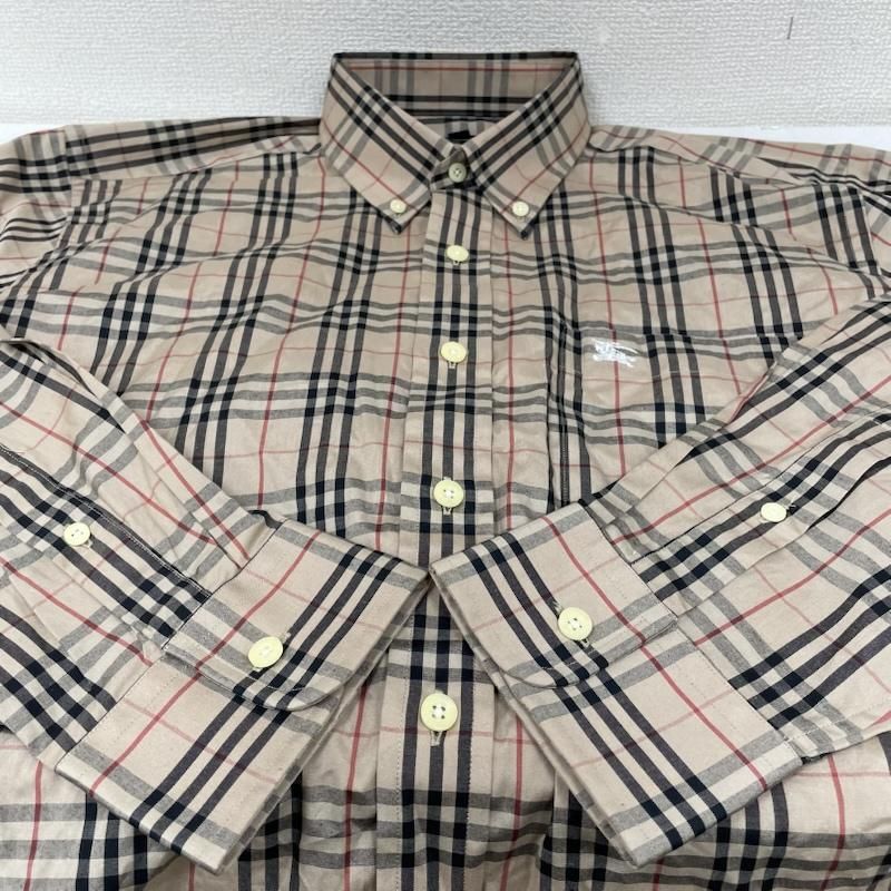 バーバリー ロンドン ホース刺繍 ノバチェック ボタンダウン 長袖シャツ XL バーバリーロンドン ボタンダウン 長袖 ノバチェック シャツ ブラウス