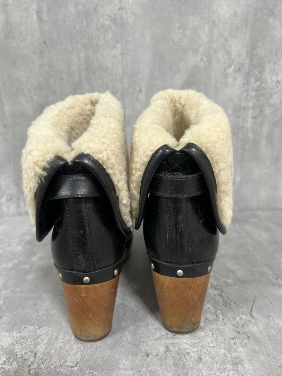  UGG アグ ムートン ショート ブーツ size 22 cm 黒 レディース ムートンブーツ ブーツ