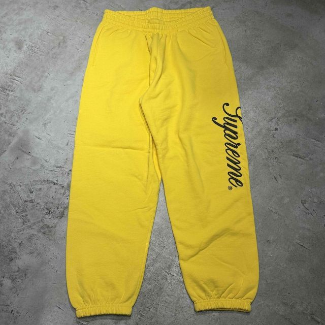Supreme 23 aw Raised Script Sweatpant Yellow Size M シュプリーム レイズド スクリプト スウェットパンツ