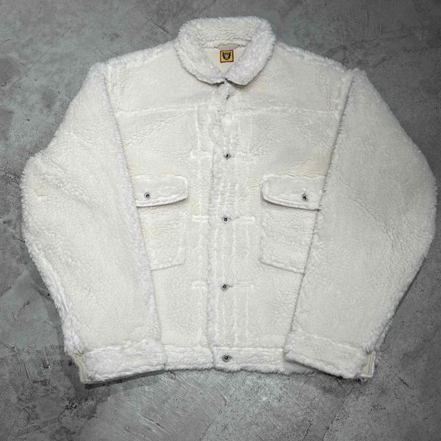 25ss　未使用　HUMAN MADE REVERSIBLE BLOUSON 白 HUMAN MADE 23AW WOOL BLENDED BOA FLEECE WORK JACKET SIZE-XXL