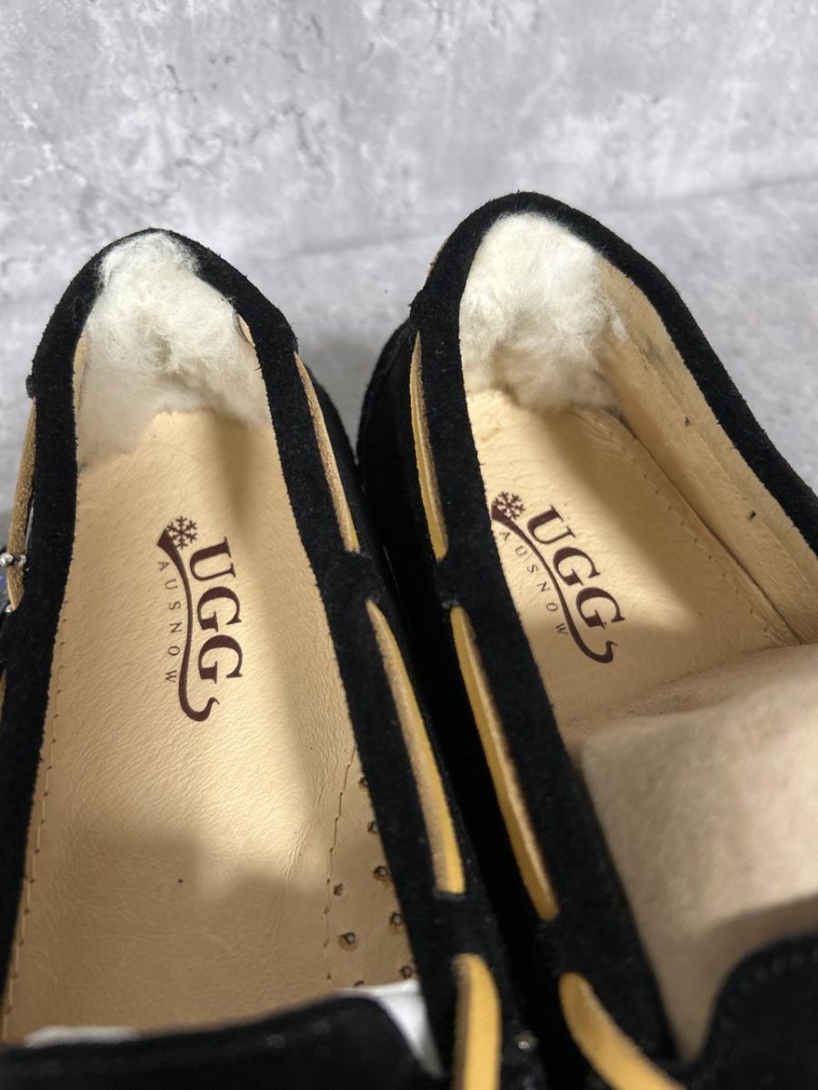  UGG アグ モカシン スウェード シューズ size 22 黒 レディース モカシン 靴