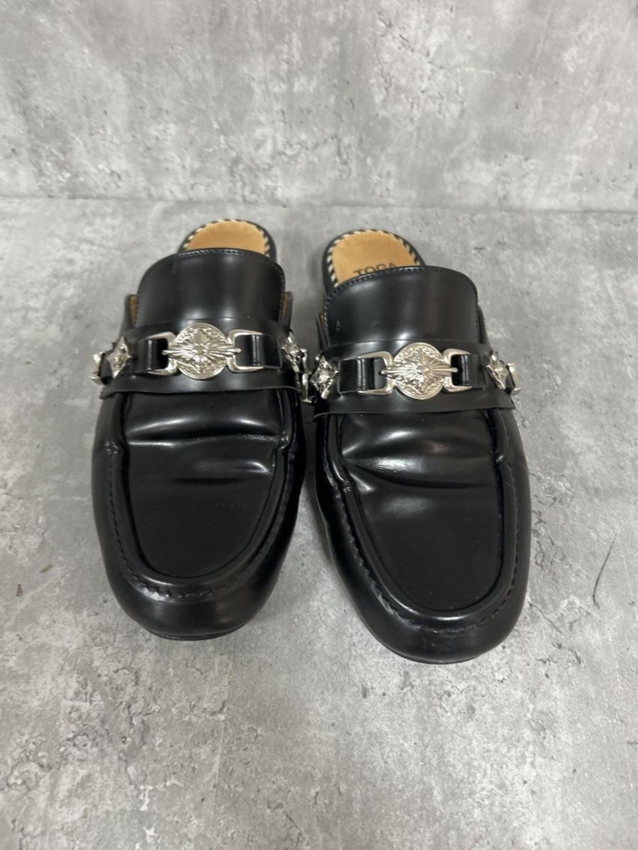 TOGA PULLA トーガプルラ ローファー ミュール レザー サンダル size 38 黒 レディース