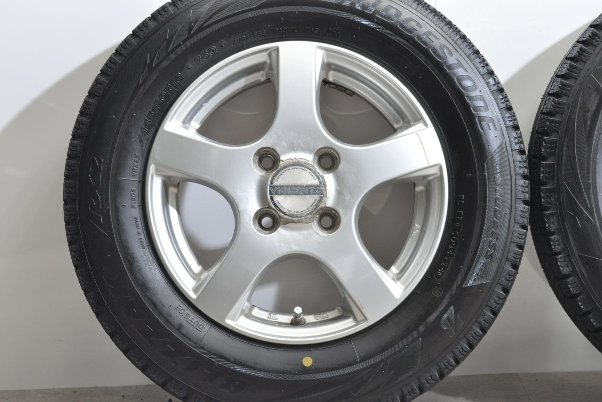  24年イボ付きタイヤ 13 in 4 0 B 42 PCD 100 ブリザックVRX 2 145 80 R N BOX VAN アルト ワゴンR スペーシア タント ムーヴ 13インチ タイヤ ホイールセット