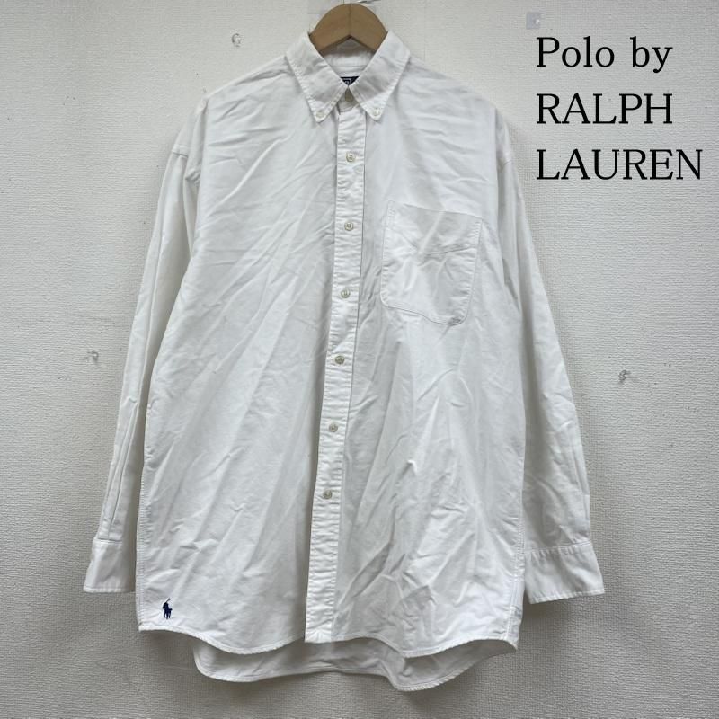 ポロバイラルフローレン タグ 裾ポニーロゴ 刺繍 長袖 ボタンダウン シャツ ブラウス メンズ M ISItems 古着