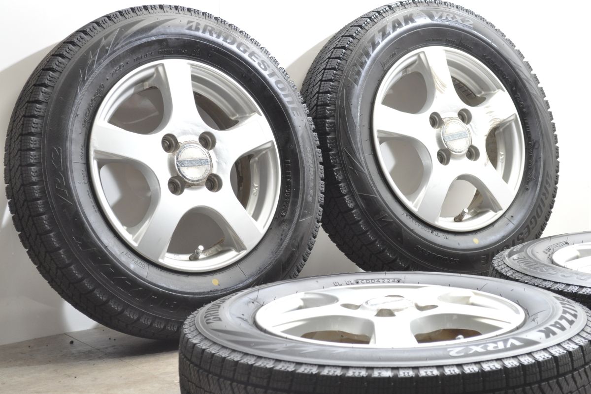 24年イボ付きタイヤ 13 in 4 0 B 42 PCD 100 ブリザックVRX 2 145 80 R N BOX VAN アルト ワゴンR スペーシア タント ムーヴ