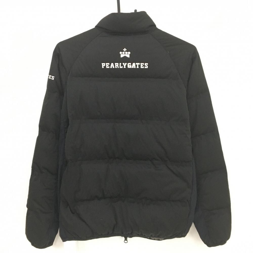 パーリーゲイツ　ダウンジャケット　黒×白　1 パーリーゲイツ ダウンジャケット 黒 ロゴ白 ダウン90％ レディース 1