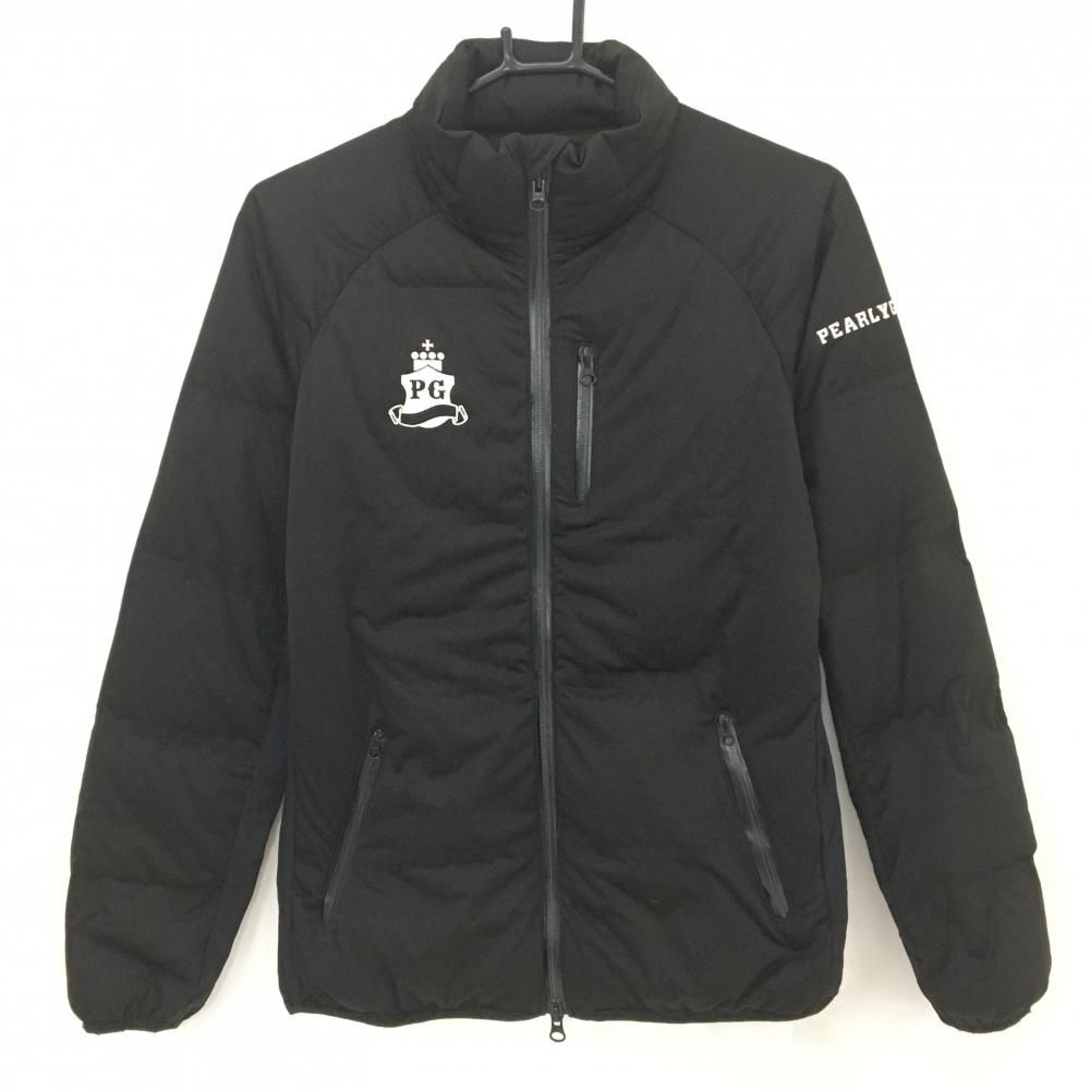 パーリーゲイツ ダウンジャケット 黒 ロゴ白 ダウン90％ レディース 1