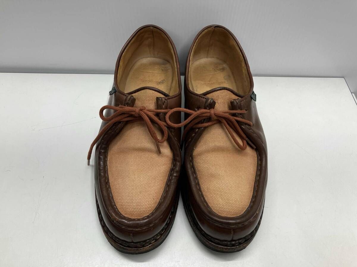 パラブーツ MICHAEL ミカエル レザー キャンバス サイズ40 1 2 ブラウン 57806 08