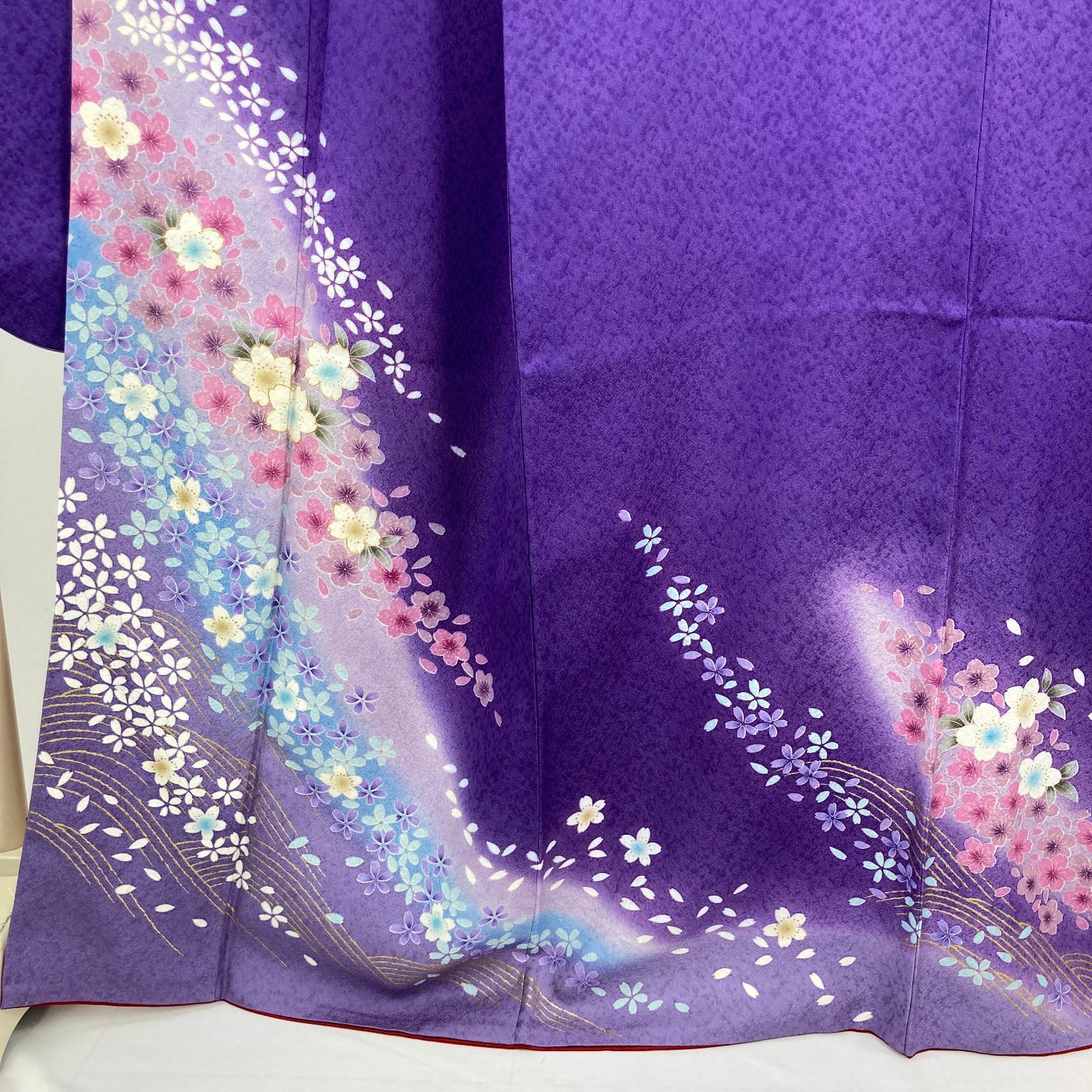 たんす屋 着物 リユース着物 振袖 襦袢 帯 3点セット 紫 フォーマル