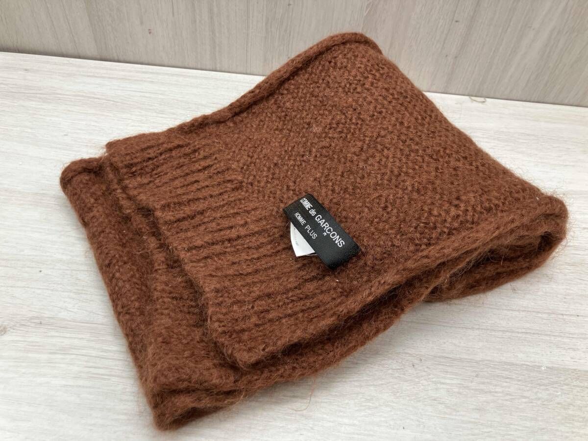 COMME des GARCONS コムデギャルソン HOMME PLUS ニットマフラー モヘヤ|ナイロン ブラウン