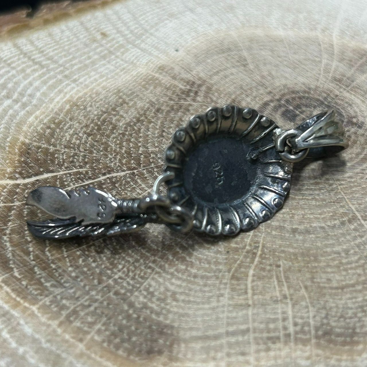 新品未使用 Silver925 シルバー925 ターコイズ フェザー ペンダント