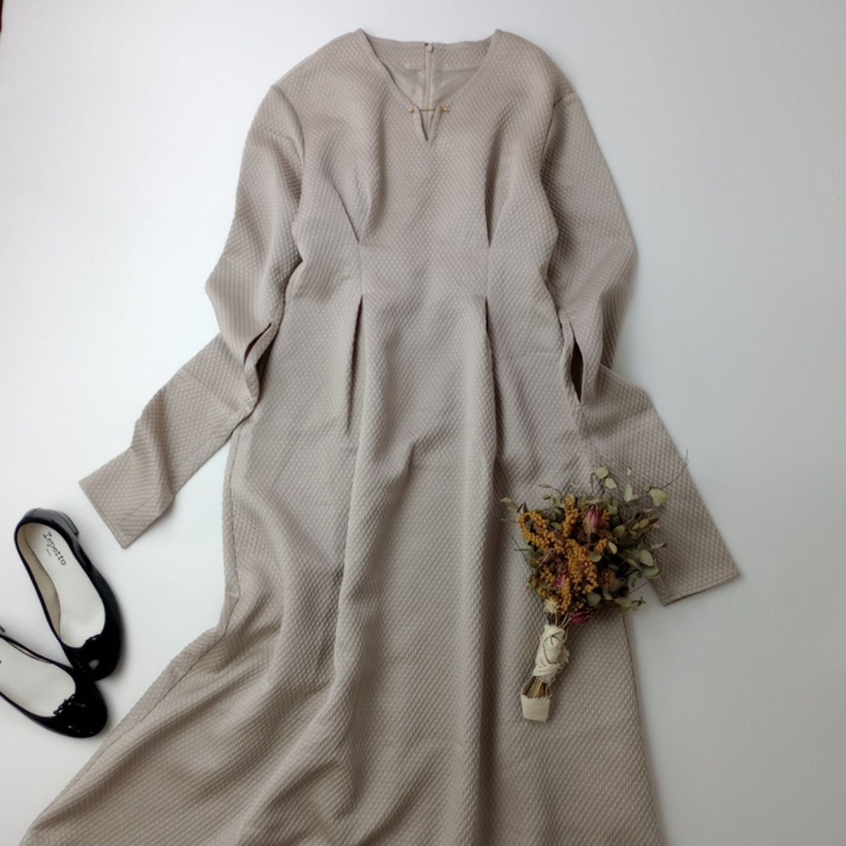 Acka. エーシーケーエー アームスリット ワンピース ロング ウエスト