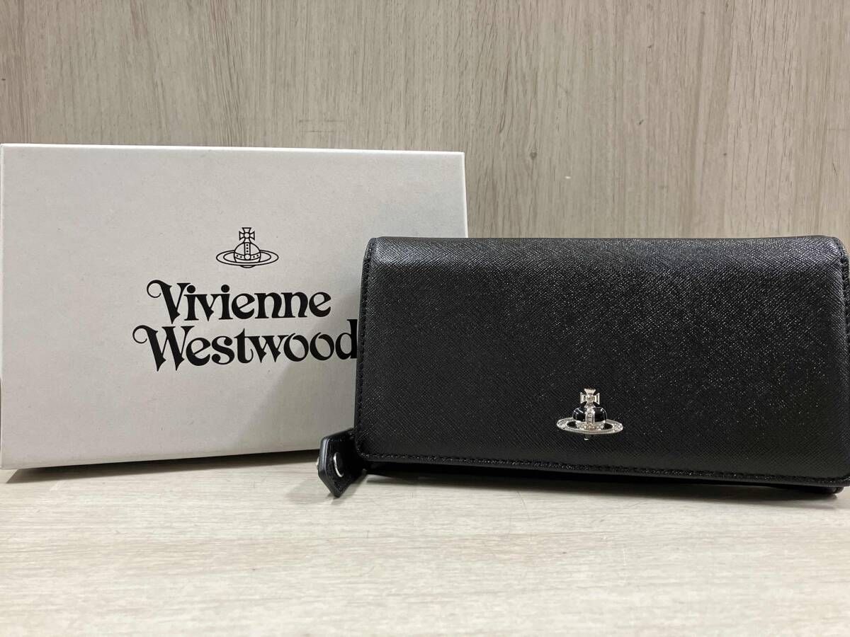 VIVIENNE ヴィヴィアンウエストウッド 二つ折り長財布 オーブ ブラック