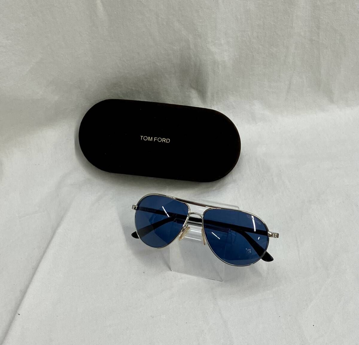 ケース付 TOM FORDトムフォード サングラス ブルー系 青 メタルフレーム イタリア製 1-1.6 FORD Marko TF 144 18 58 ⬜︎13 140