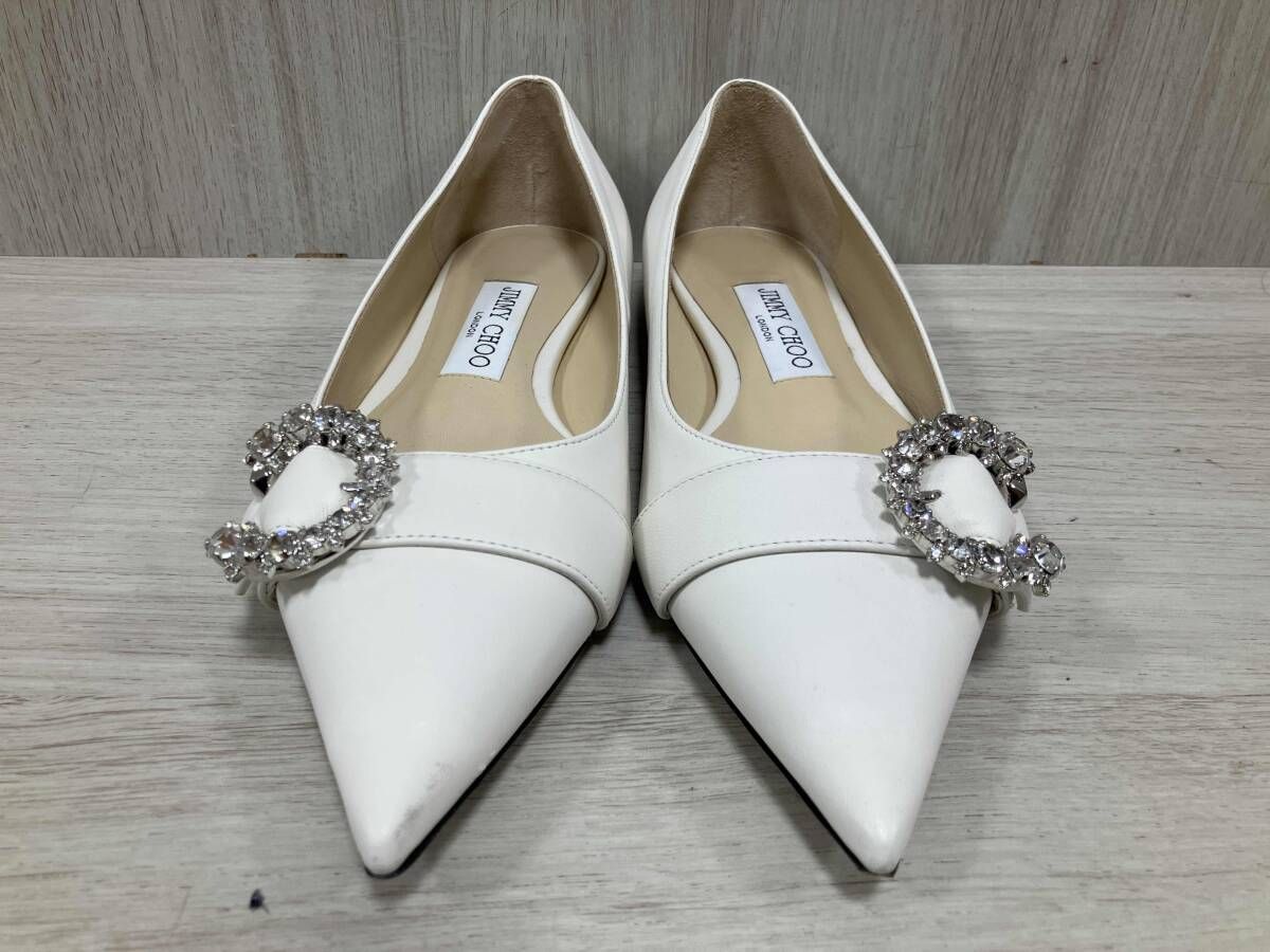 JIMMY CHOO/パンプス/ホワイト／クリスタル ジミーチュウ - メルカリ