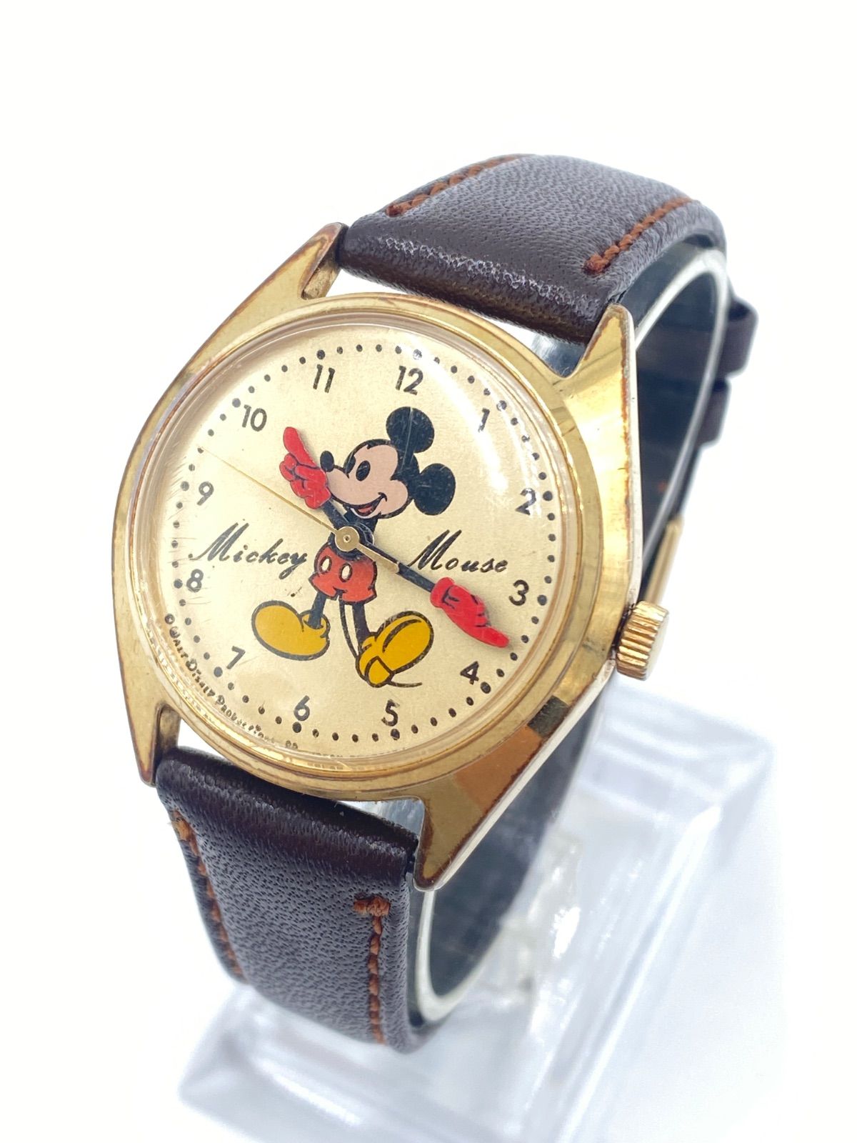 ディズニー ミッキーマウス 腕時計 メンズ 手巻き 5000-6030 ゴールド
