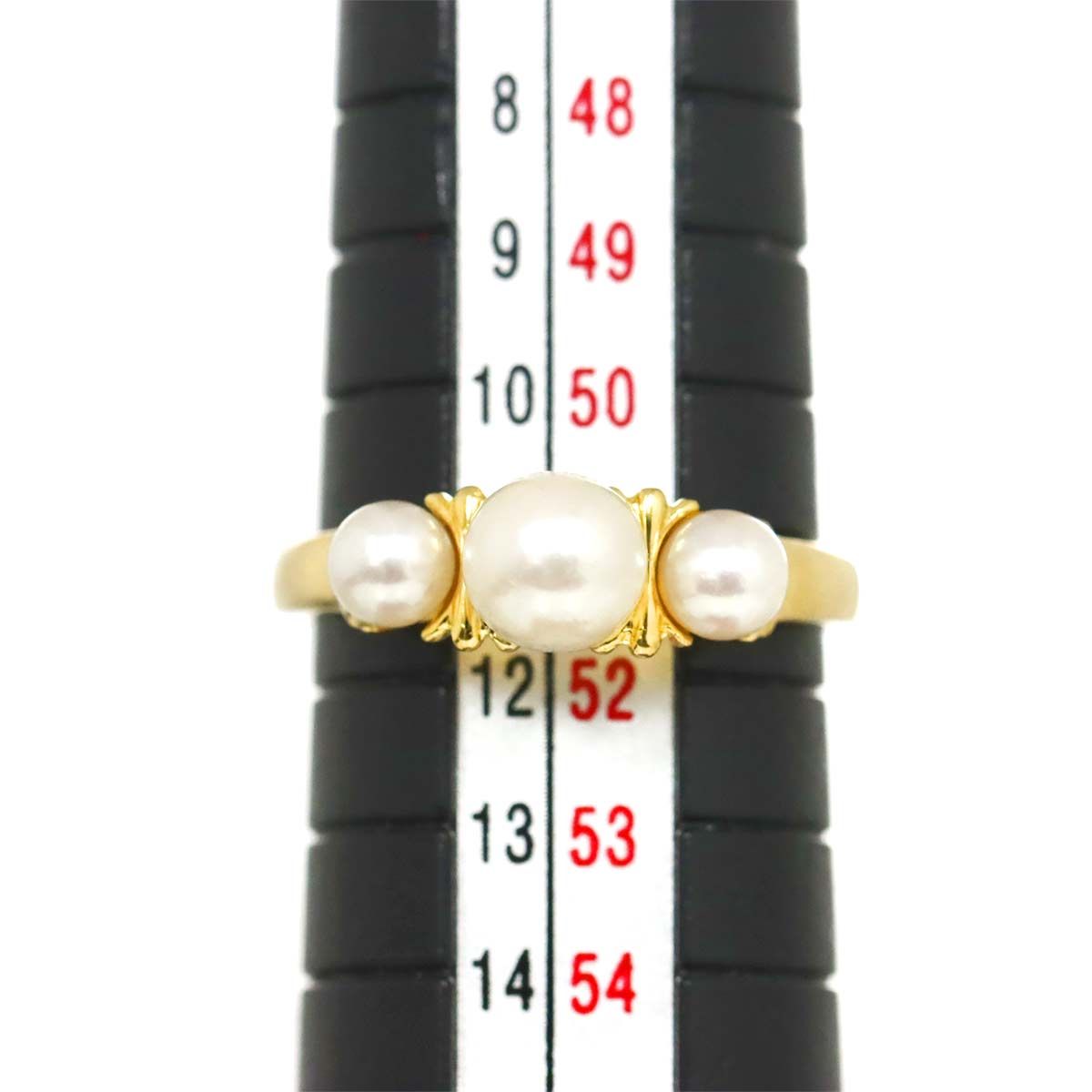 ミキモト MIKIMOTO 11号 リング アコヤ真珠 5.5-3.8mm K18 YG 750