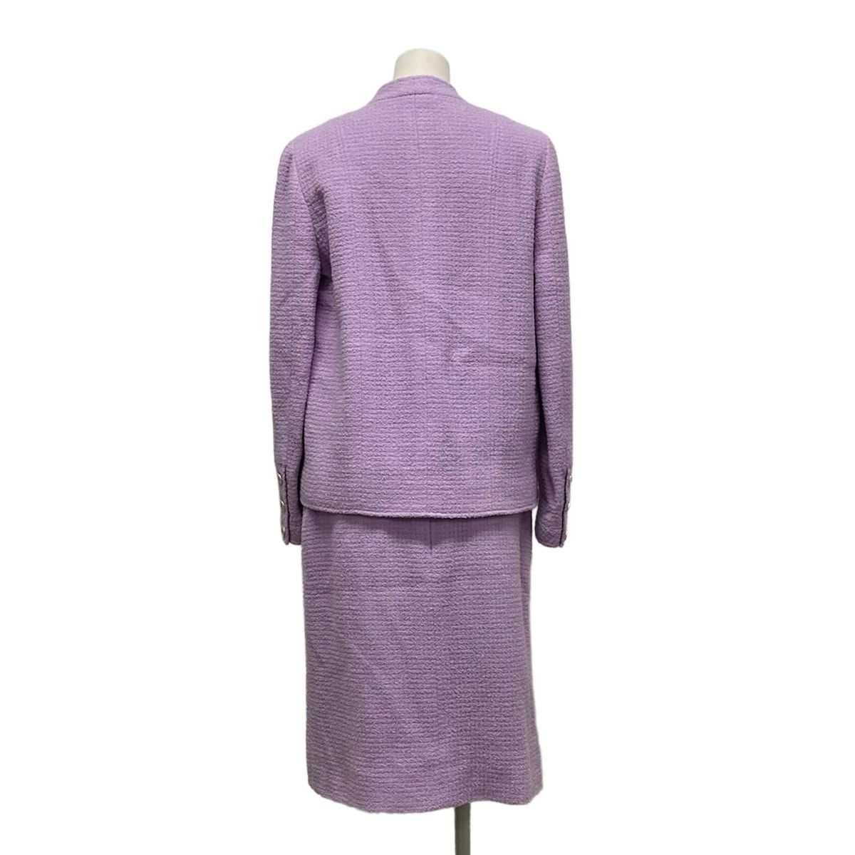 CHANEL シャネル スカートスーツ サイズ40 M レディース - P 10453 ライトパープル 肩パッド|ノーカラー ウール