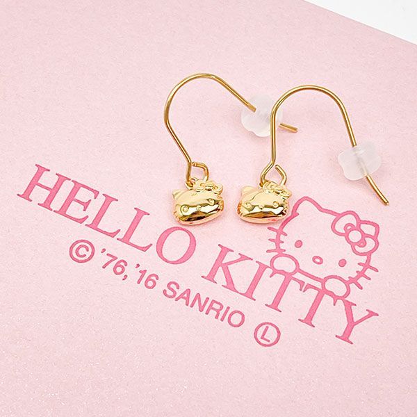 サンリオ ハローキティ アレルギーフリーフックピアス イエローゴールド アクセサリー 日本製 Sanrio