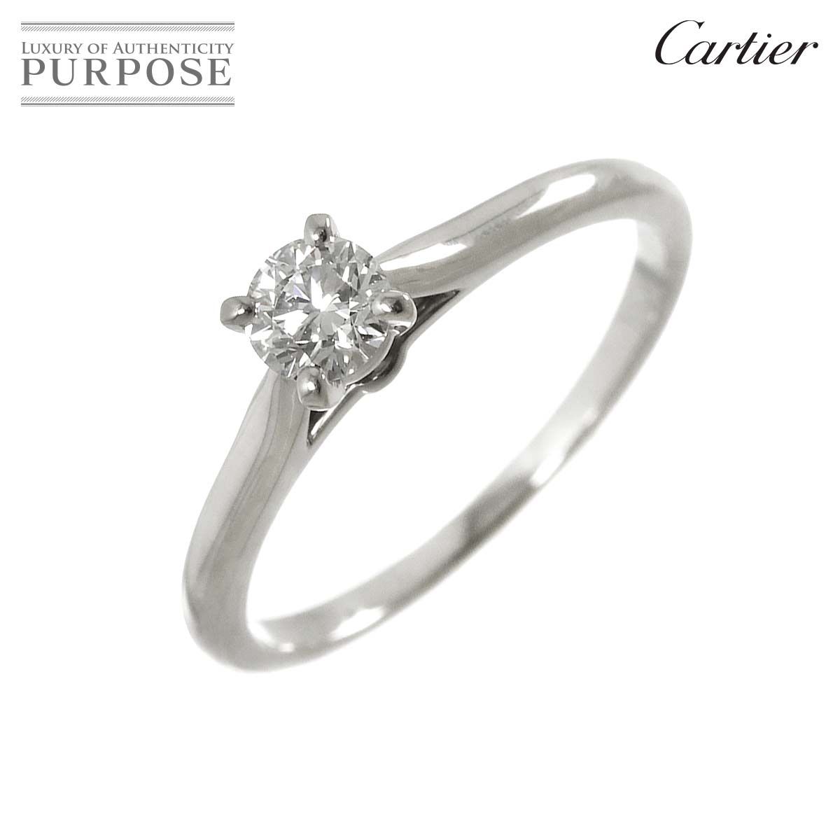 カルティエ Cartier ソリテール ダイヤ 0.24ct D/VVS2/3EX #48 リング