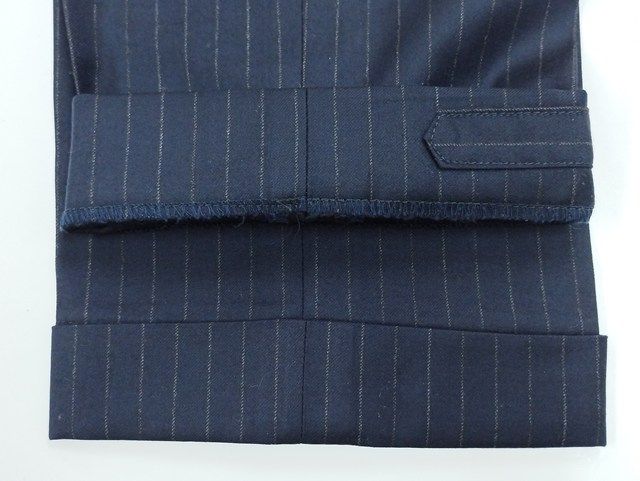 I590 [人気] BEAMS F ビームスエフ スーツ 97 ネイビー系 3B段返り