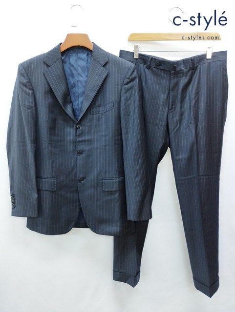 I590 [人気] BEAMS F ビームスエフ スーツ 97 ネイビー系 3B段返り