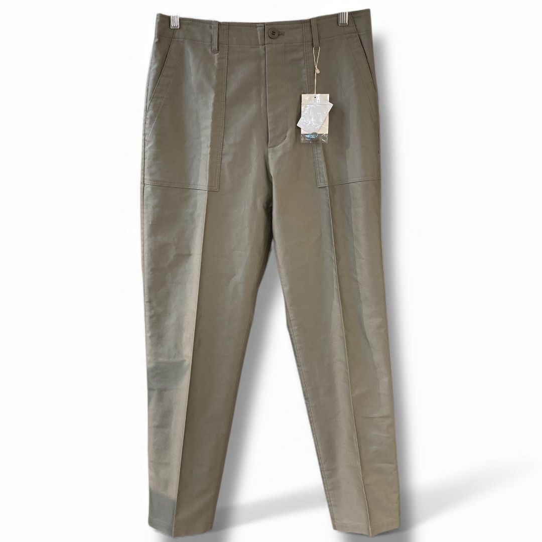 eclat エクラ 大人ベイカーパンツ パッチポケット 定価¥17.600 コットン シンプル 無地 カジュアル ベージュ系 サイズ42 レディース 秋 ゴーゴー古 2585