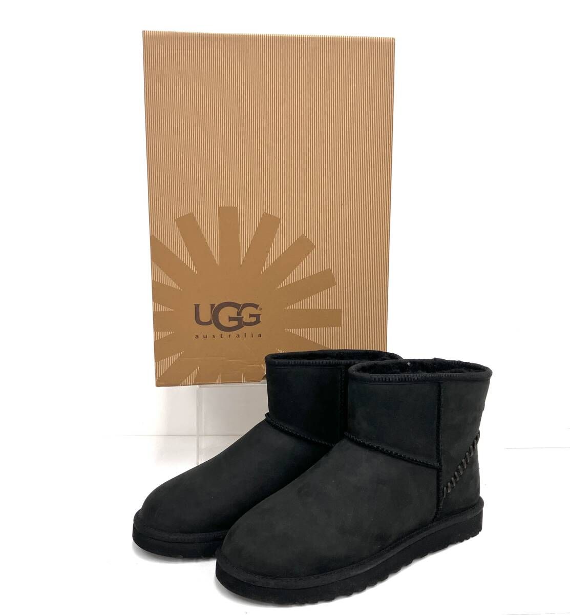 UGG アグ M CLASSIC MINI DECO ムートンショートブーツ 1003945 ブラック サイズ28 cm