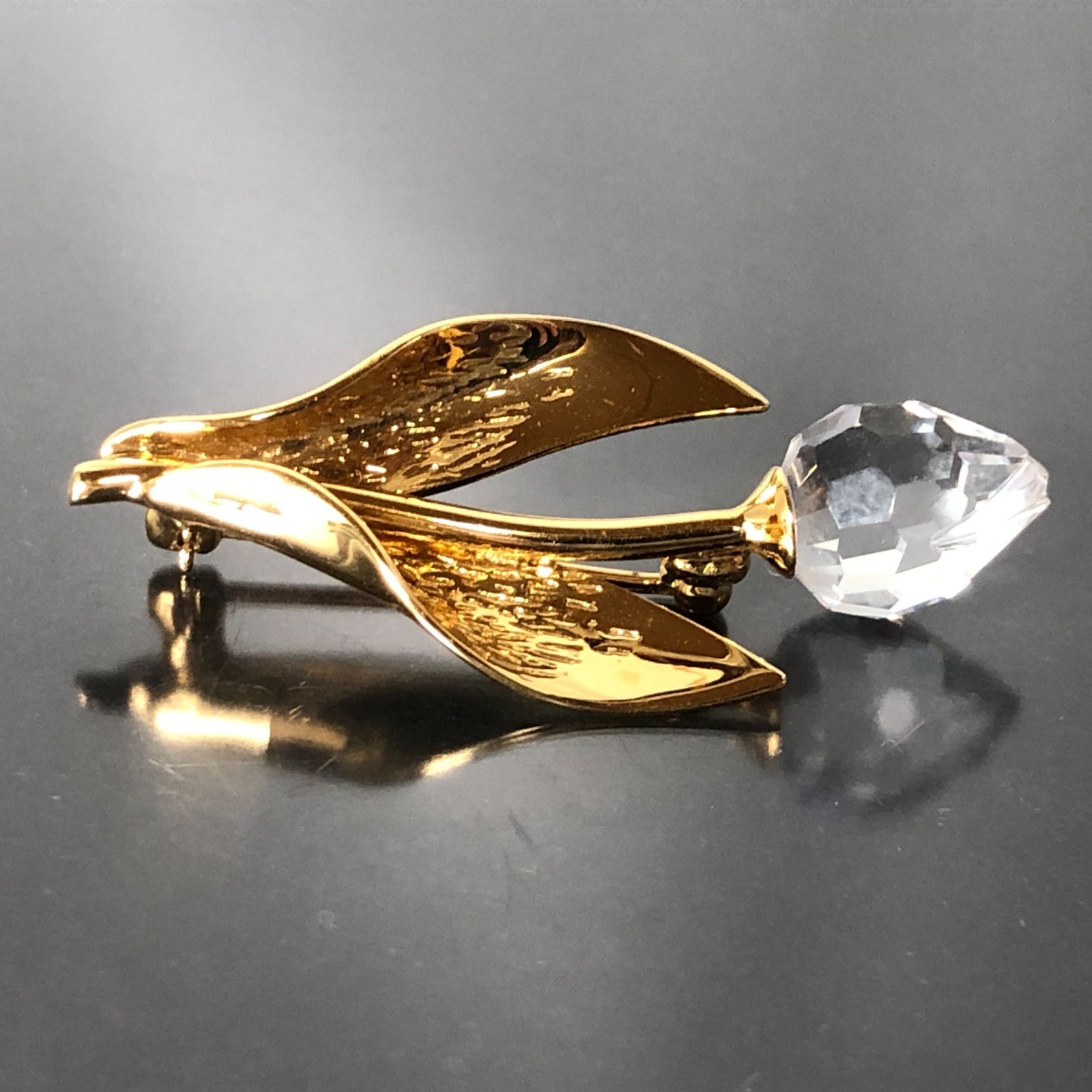 Swarovski スワロフスキー ブローチ チューリップ ゴールドカラー 重量