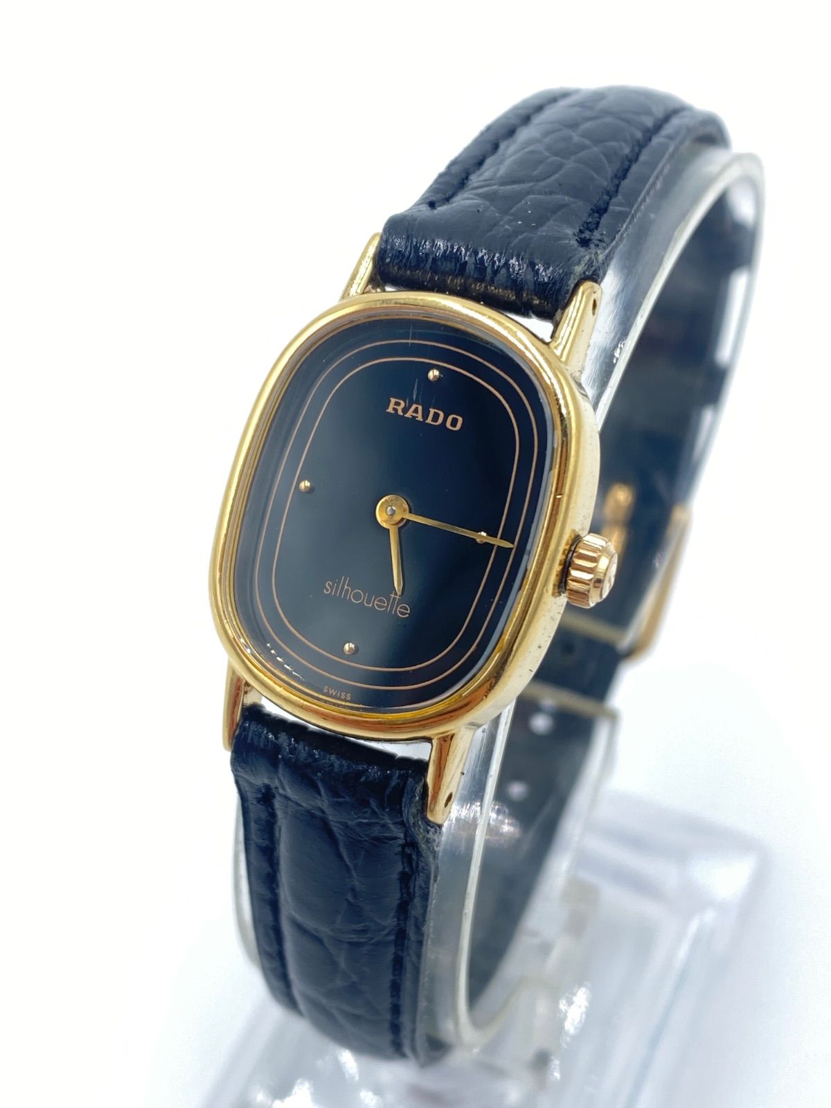 稼動 ラドー シルエット 手巻き ブラック文字盤 レディース腕時計