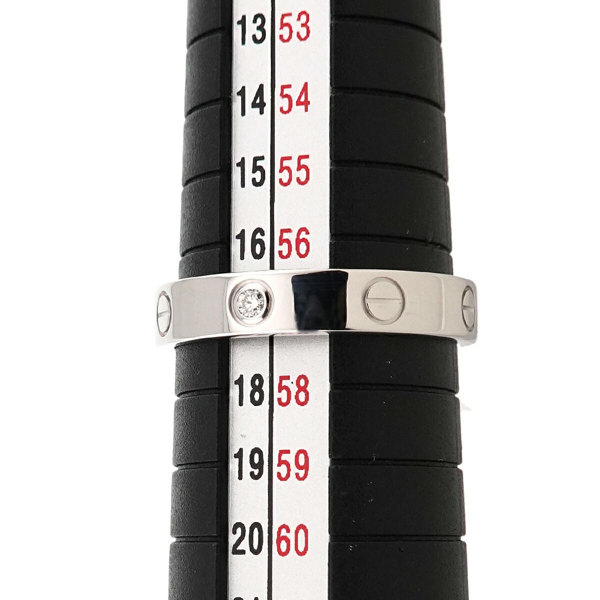 カルティエ Cartier ミニラブ #57 ダイヤ 1P リング K18 WG ホワイト