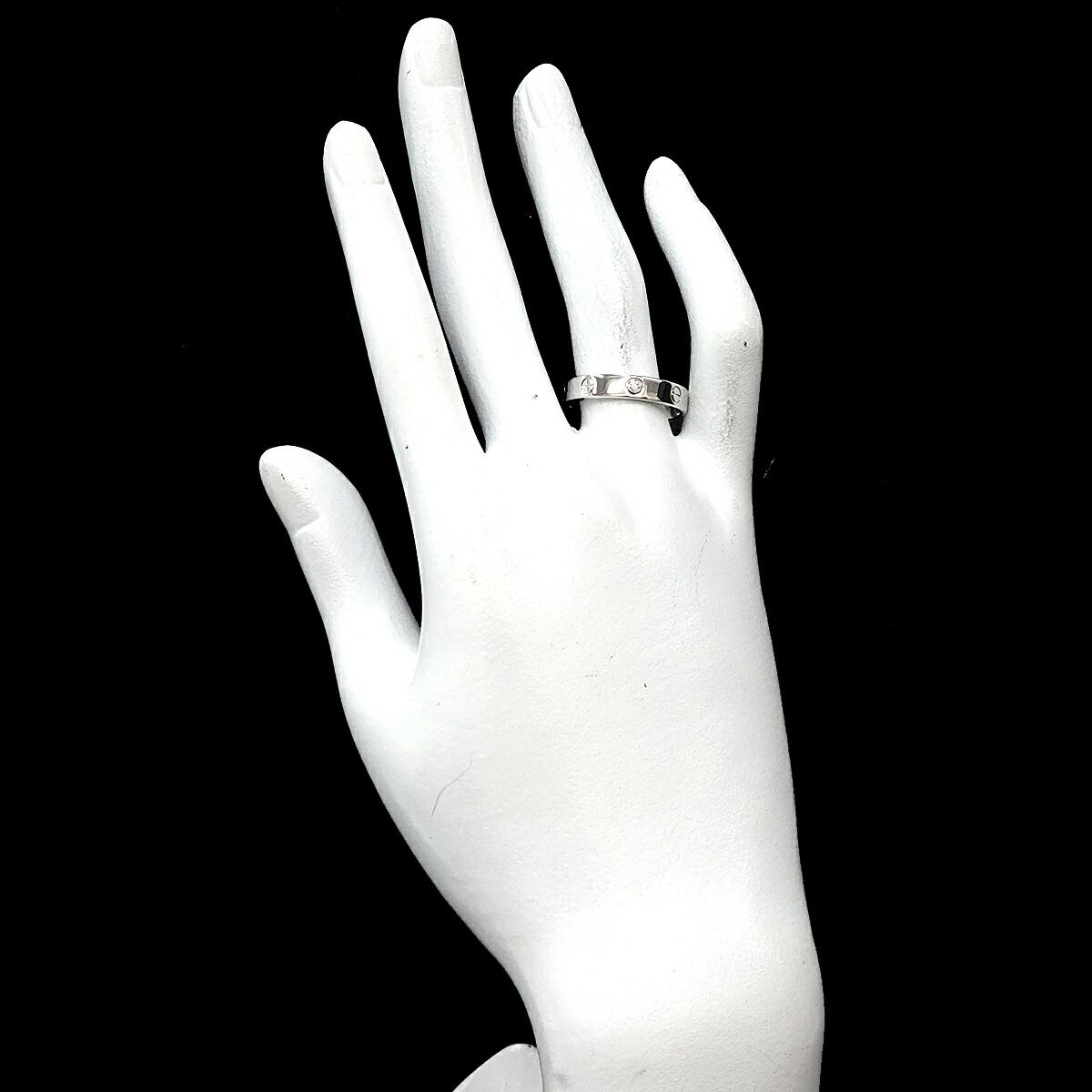 カルティエ Cartier ミニラブ #57 ダイヤ 1P リング K18 WG ホワイト